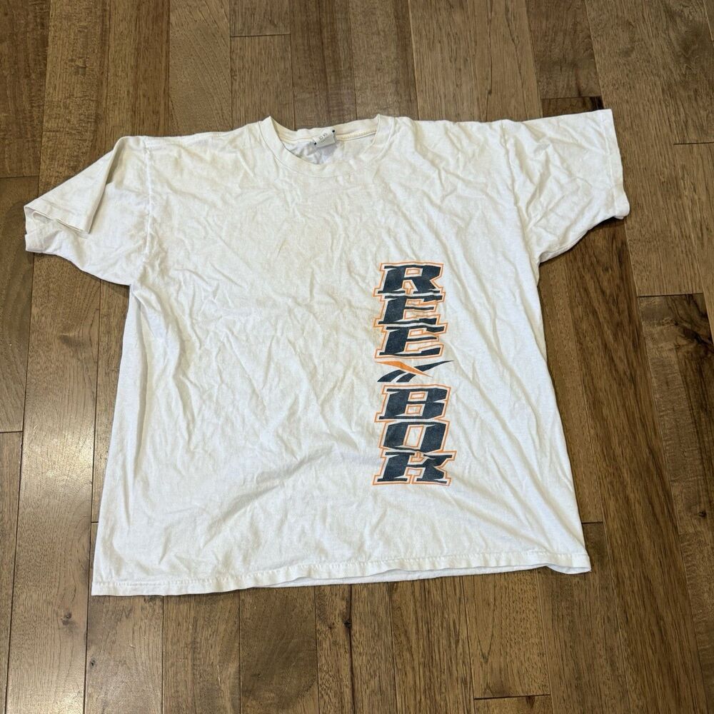 Vintage Reebok Fitness 80s 90s Single Stitch Tee Shirt Size XL Faded Distressed